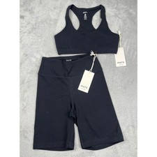 MATE The Label Organic Biker Shorts  Sports Bra Set Activewear Size S