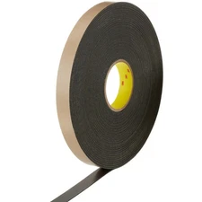 3M 4496B 1" x 36 Yards Double Sided Coated Polyethylene Foam Black Adhesive Tape