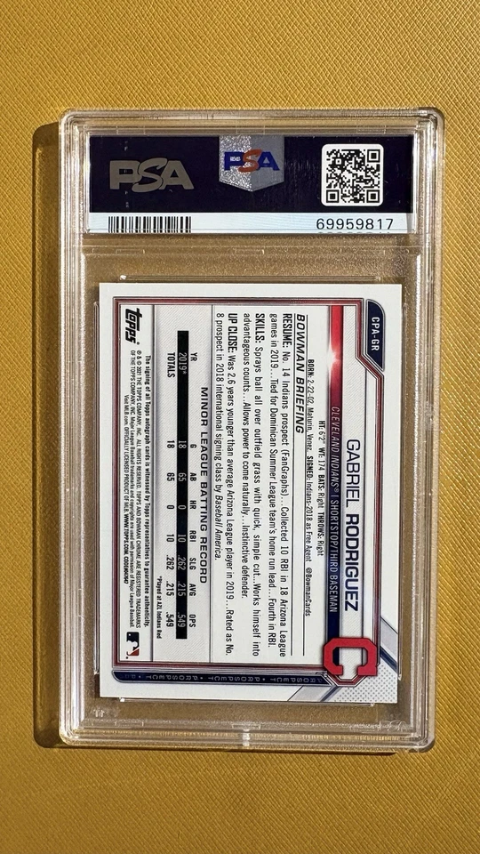 2021 Bowman Chrome Gabriel Rodriguez Orange Refractor Auto /25 PSA 10 POP 2 - Image 2 of 2