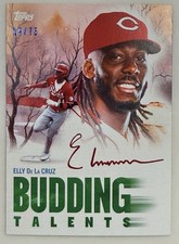 2025 Topps X Bob Ross the Joy of Baseball Budding Talents Elly De La Cruz Green