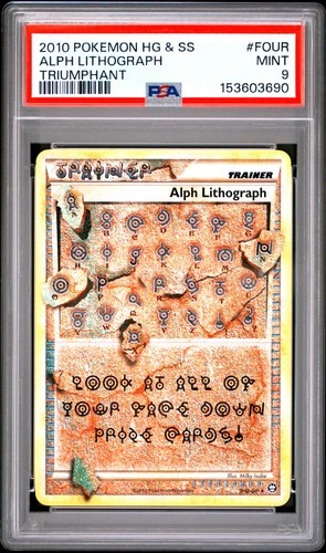 2010 POKEMON HEARTGOLD & SOULSILVER TRIUMPHANT #FOUR ALPH LITHOGRAPH PSA 9