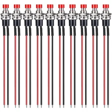 10pcs 7mm 3V-6V-12V-24V-230V/1A Prewired Mini Momentary Push Button,SPST Nomal