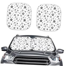 Print Car Sun Shade Foldable Windshield Sunshade Car Sun Shade Dog Paws