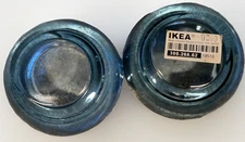 Set Of 2 Vintage IKEA Blue Glass Tea-light Candle Holders, 3 inch Dia