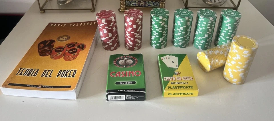 Modiano Chips 200 Pieces Blister Cards From Game Casino + Book Sklansky Vintage - Image 2 of 4