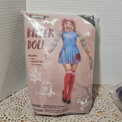 Halloween Killer Doll Costume Women Adult CREEPY Size S -Spooklacular Creations