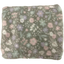 Adirondack Baby Gray Floral Blanket Soft Fleece Pink Purple Flowers Security