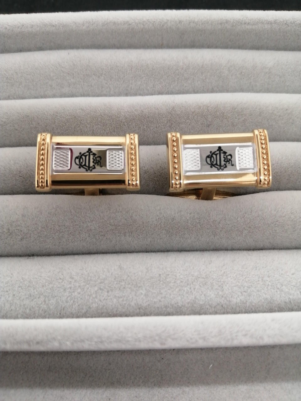 DIOR Cufflinks Rectangle Shape with Box [Rank B] … - image 2