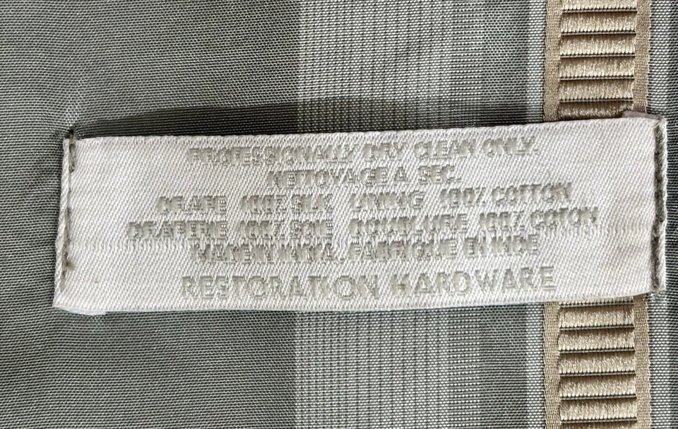 Herrajes de restauración "Aqua Tan Rayas 100% Seda" 50 X 86 Panel de cortina forrado Foto 3 de 4