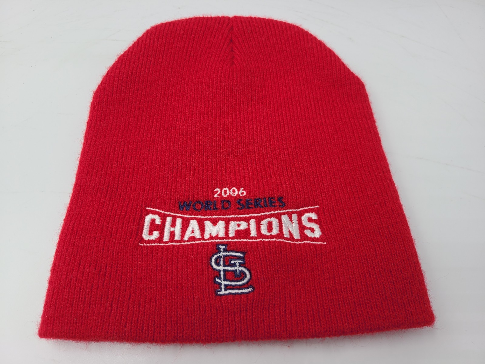 St Louis Cardinals 2006 World Series Champions (Fits Small) Beanie Hat Cap Red