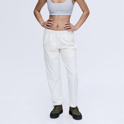 Outdoor Voices S RecTrek Water Repellent Drawstring Pant Zip Pocket Off White