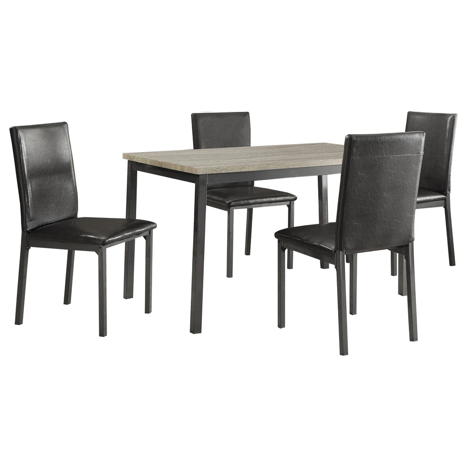 Coaster Garza 5-Piece Rectangular Table Dining Set Grey and Black Rectangular - Image 2 of 4