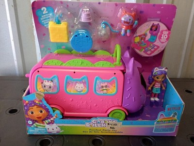 GABBY'S Dollhouse Celebration Party Bus, Transforming Playset with Gabby & DJ