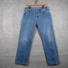 Vintage Levis 501 Jeans Mens 36x30 32x29.5 Blue Denim Made in UK 90s Y2K
