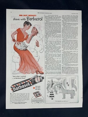 Magazine Ad* - 1949 - Barbasol Shaving Cream - Christmas