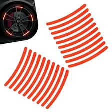 Car Wheel Reflective Sticker, Waterproof Night Safety Warning Decal, 20 PCS Red