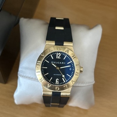 BULGARI Diagono 750 Gold 18 Karat massiv Automatik Uhr Herren mit Box Kautschuk