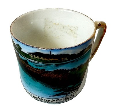 ONTARIO OREGON ORE Antique HATCHERY Souvenir TRINKET TEA PAINTED CUP