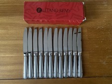 LETANG RÉMY - Service à dessert inox - 12 couteaux neufs + 12 fourchettes