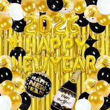 2026 New Years Eve party supplies, Happy New Year Decorations 2026 with 2026 ...