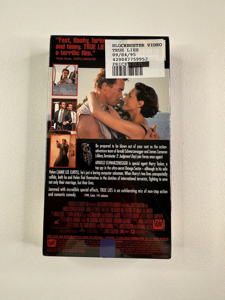 True Lies VHS 1995 - Arnold Schwarzenegger - NEW SEALED - Image 3 of 4