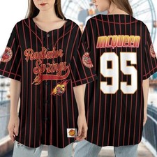 Cars Radiator Springs Lightning Mcqueen 95 Striped Baseball Jersey Shirt