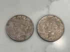 Lot Of (2) 1922 Peace Silver Dollar Coins - 90% Silver