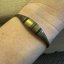 Tuareg Striped Brass Bracelet Handmad African Tribal Brass Bangle Ethnic Cuff