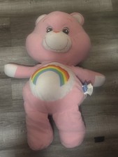 VTG 2002 JUMBO CARE BEARS CHEER BEAR RAINBOW XL 30 PLUSH PINK