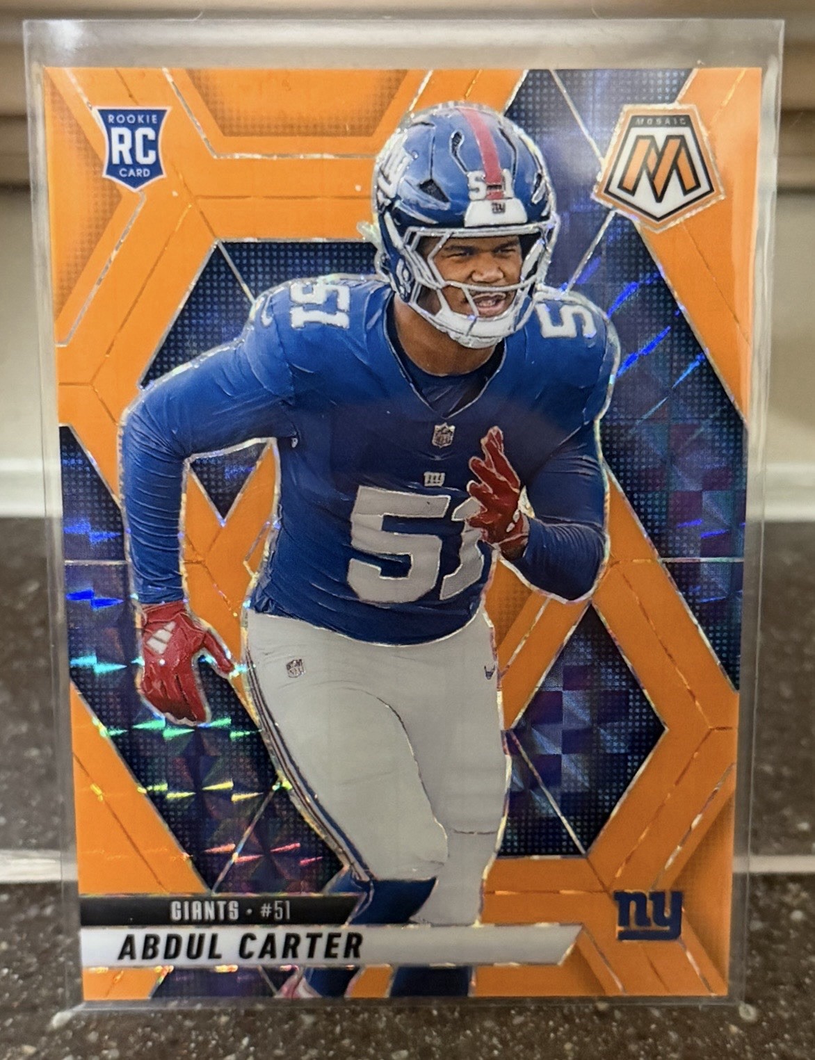 2025 Panini Mosaic - Abdul Carter #317 Orange Fluorescent Mosaic /25 RC