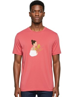 Woman-With-Leaves-1 Mens Graphic Tee, 100% Cotton, Casual Summer Wear