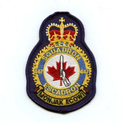 RCAF CAF Canadian 447 Squadron Heraldic Colour Crest Patch | eBay