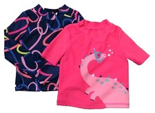 Carter  s 6/6X Girls Pink Swim Shirts Short Sleeve Blue Long Sleeve Lot of 2