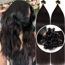 Keratin Nail Fusion U-Tip 100 //Real Remy Human Hair Extensions Thick Highlight 