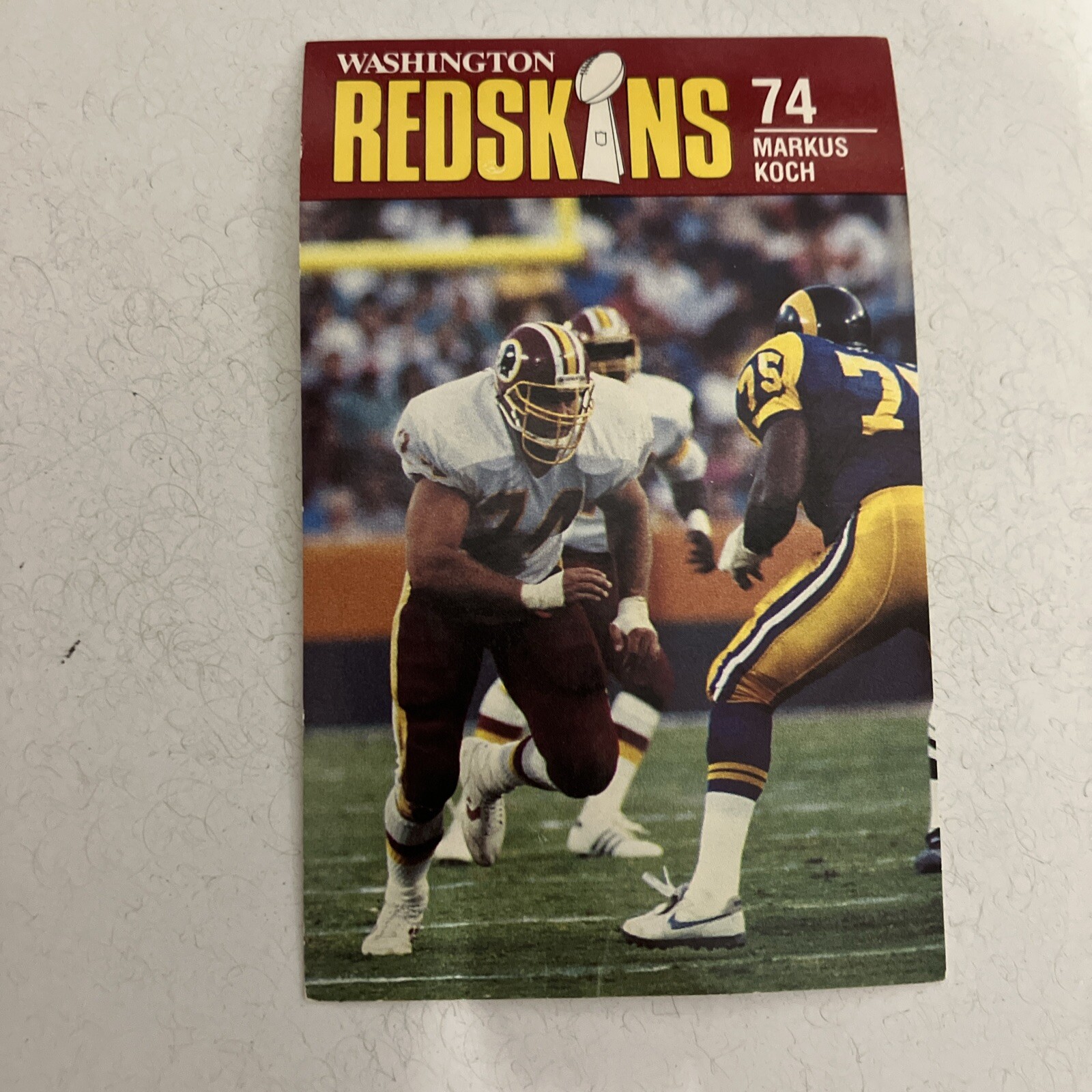 1988 WASHINGTON REDSKINS POLICE MARKUS KOCH B WASHINGTON REDSKINS #74 MOBIL