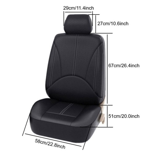 For Jeep 2pcs Car Front Seat Cover PU Leather Cushion Protector Pad Mat Full Set - Bild 4 von 18