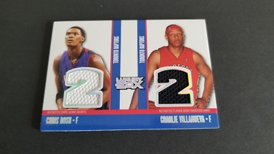 CHRIS BOSH & CHARLIE VILLANUEVA 2005- 06 TOPPS LUXURY BOX DUAL JERSEY NR.MINT 