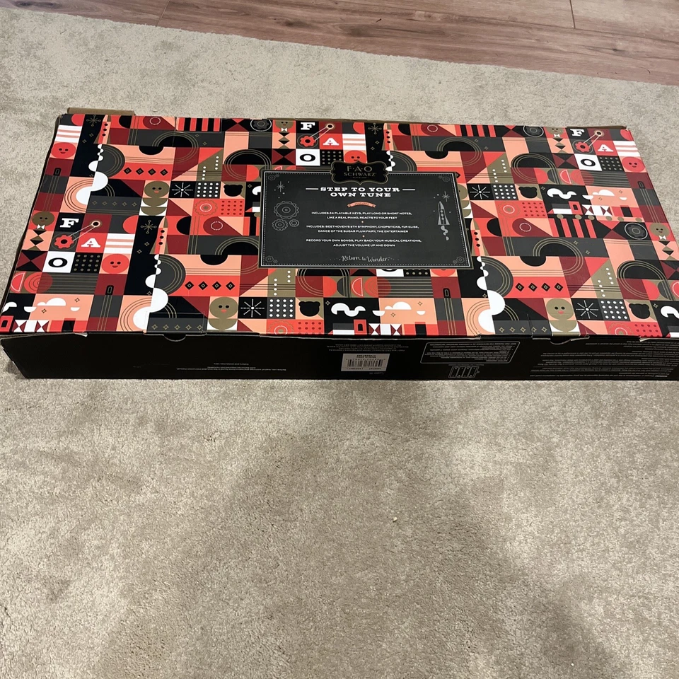 Alfombrilla de piano de baile gigante FAO BLACK NUEVA en caja de más de 5 pies de largo Foto 2 de 2