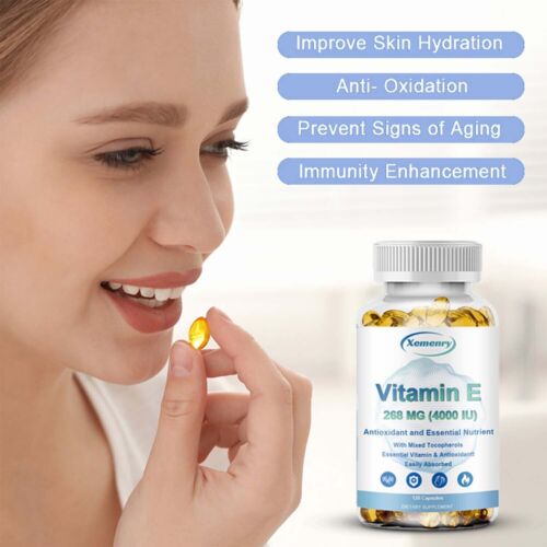 Vitamina E 4000IU 268mg Cápsulas - Antienvejecimiento, Antioxidante, Apoya - Picture 4 of 13