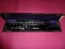 Rare Historical Handmade Antique German Grenadilla Flute C by J. MollenHauer.
