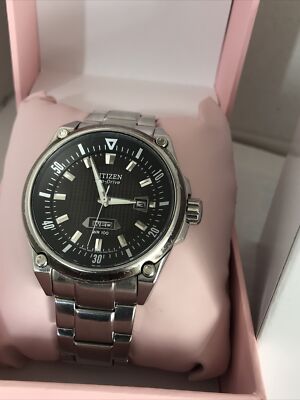 Citizen Men's Eco-Drive Black Dial Stainless Steel Bracelet Watch