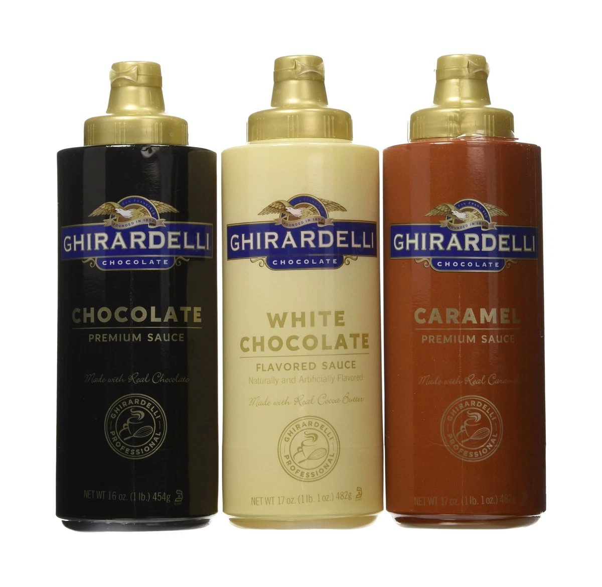 Ghirardelli Favoring Sauce Variety Pack Flavors Caramel,