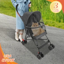 Foldable Lightweight Durable Pet Stroller For Small To Medium Pets Dogs And Cats