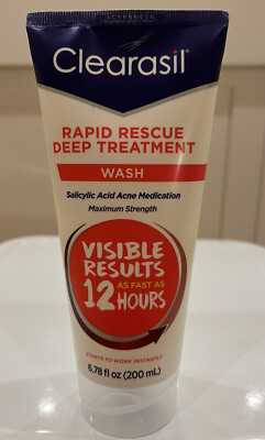 Clearasil Rapid Rescue Wash Deep Treatment 2% Salicylic Acne Face Wash Cleanser