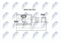 Nty NPW-DW-015 Gelenksatz Antriebswelle Vorderachse Rechts, Getriebeseitig,