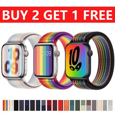 Woven Nylon Loop For Apple Watch Series Ultra 8 7 6 5 SE Sport Band Strap 49mm