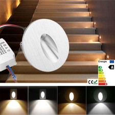1/10/20x LED empotrada pared peldaño lámpara escalera redonda/rectángulo AC85-245V SPS