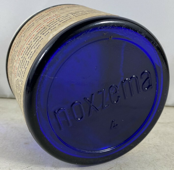 Vintage 1950's Labeled Medicine Cobalt Blue Noxzema Shave Cream | eBay
