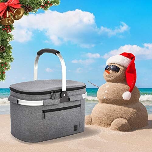 22L Pickniktasche Kühltasche Isoliertasche Einkaufskorb Thermo Kühlkorb Kühlbox - Bild 5 von 6