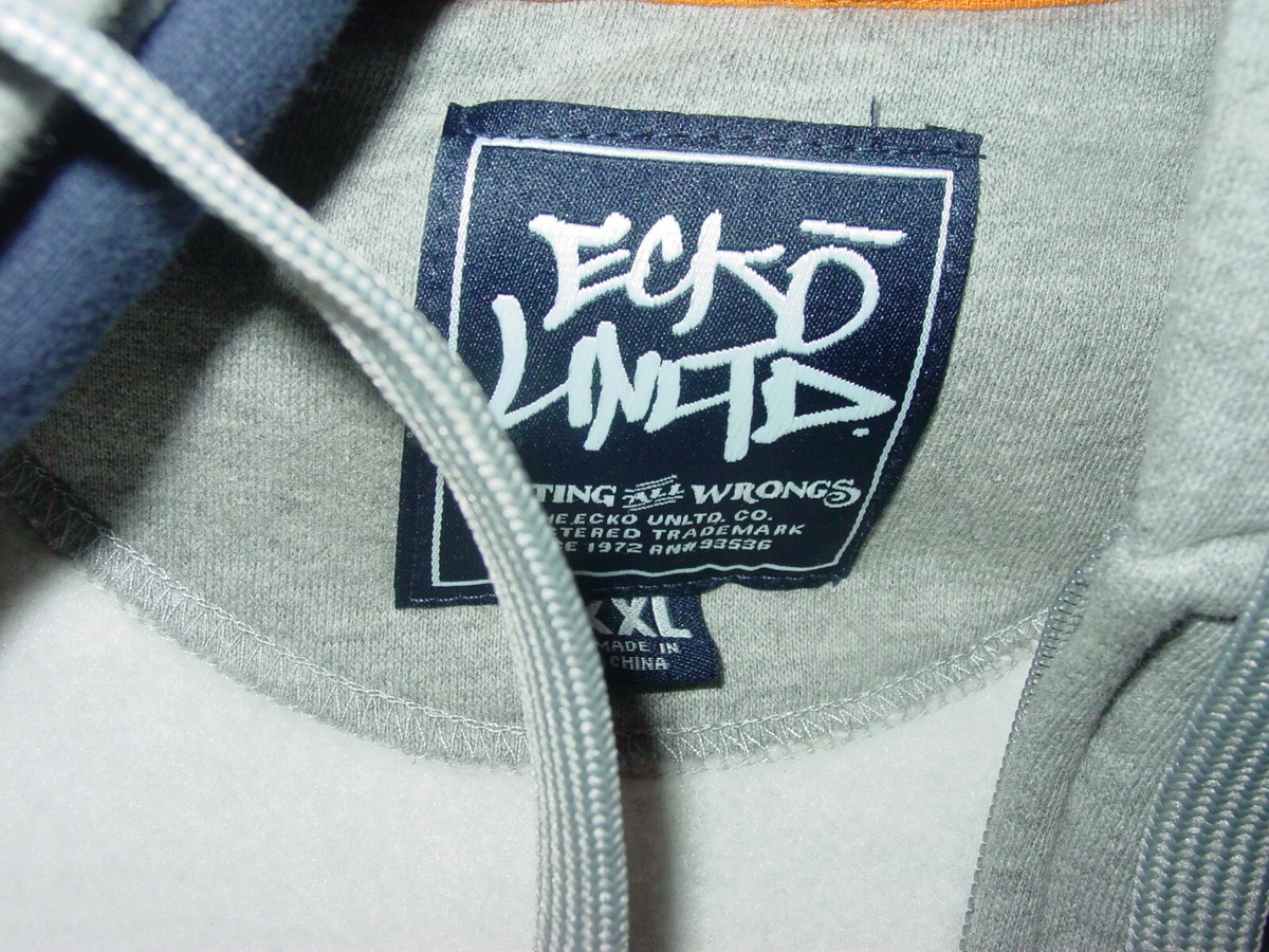 Ecko Unlimited 1972 Gray Full Zip Up Hoodie Size 2XL | eBay